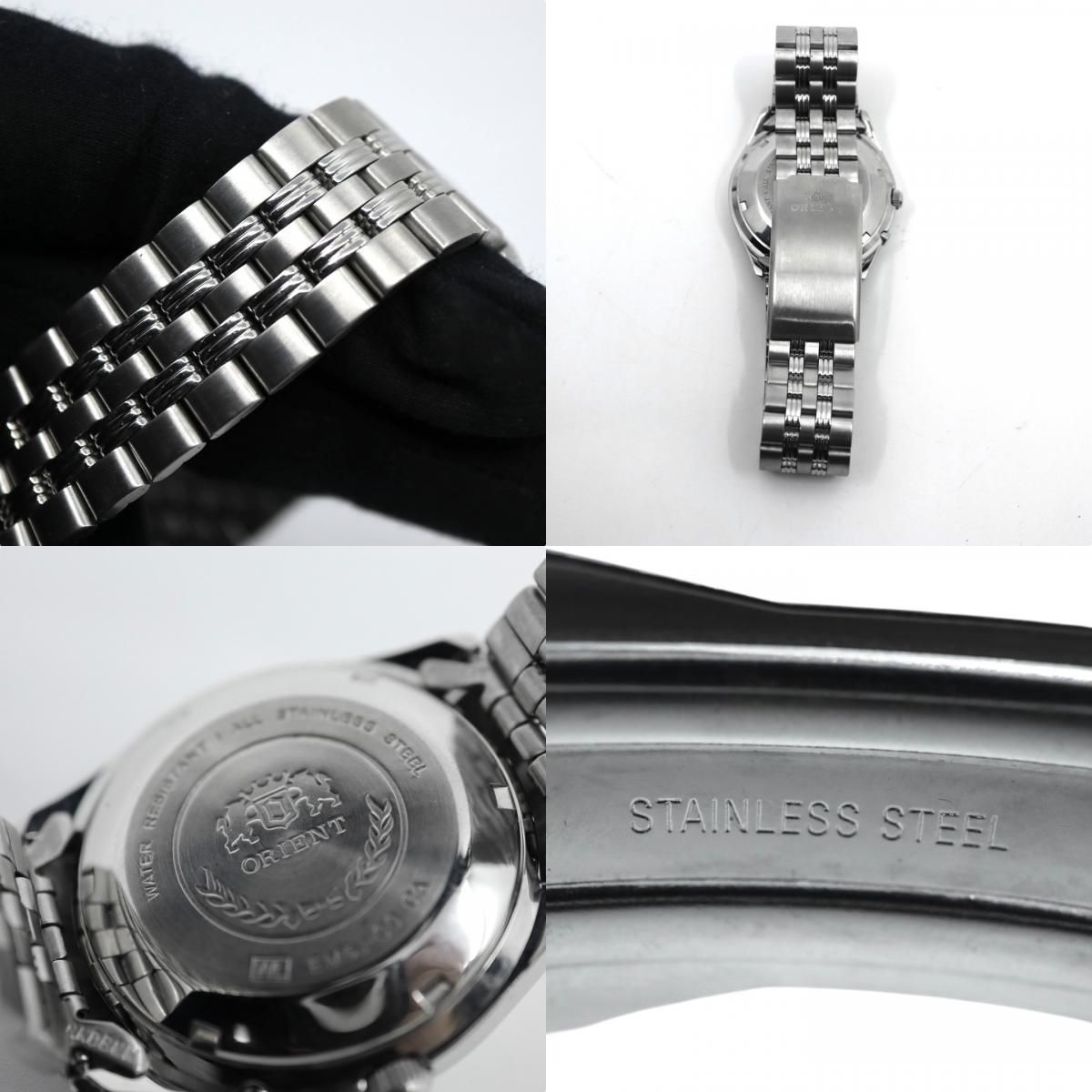 未使用品 オリエント スリースター 腕時計 シルバー デイデイト 自動  