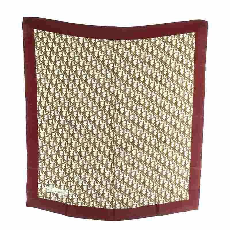 ★Christian Dior★ スカーフ トロッター ブラウン Christian Dior Trotter Silk Scarf Brown Monogram Print Large