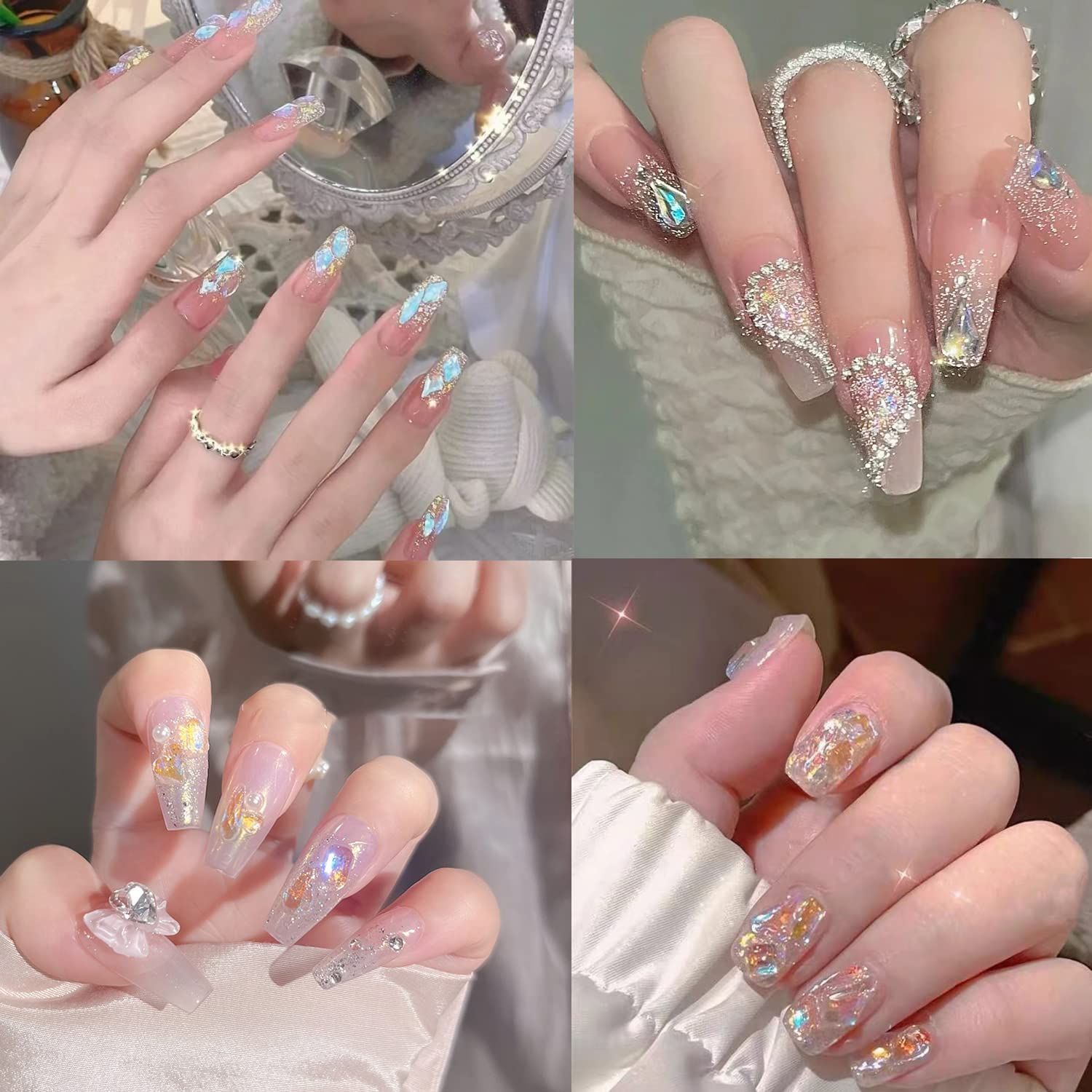 人気商品】ストーン ネイルパーツ オーロラ ネイルシールセット