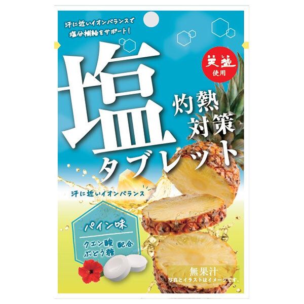 赤穂化成 灼熱対策 塩タブレット パイン味 28g×80 8×10 袋入× 2ケース ｜ お菓子 タブレット 袋 塩分補給 クエン酸