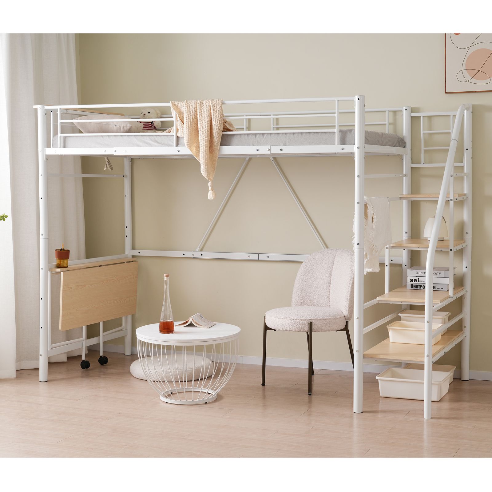 S ロフトベッド 階段付き S パイプベッド シングル コンセント付き 収納 ス S ロフトベッド 階段付き パイプベッド シングル コンセント付き 収納