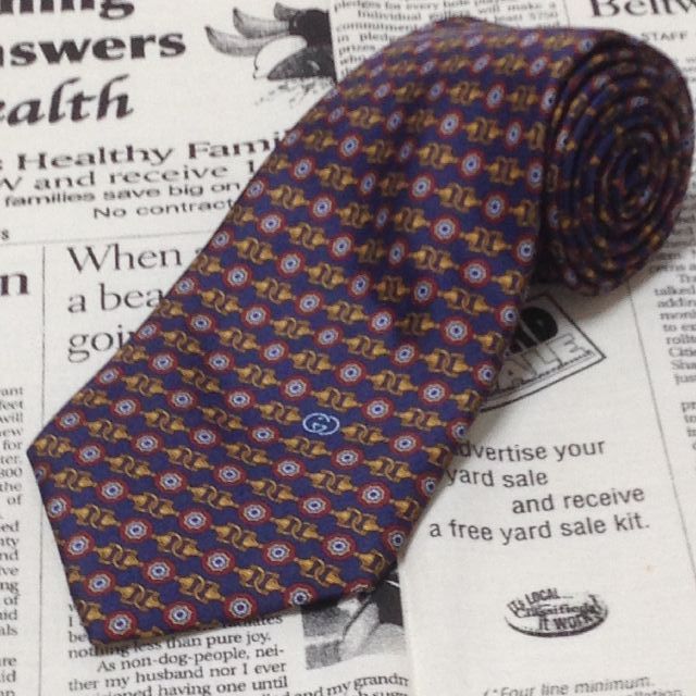 グッチ GUCCI 微光沢 ネクタイ イタリア製 シルク パターン柄 ミックス H-006826 ゆうパケット