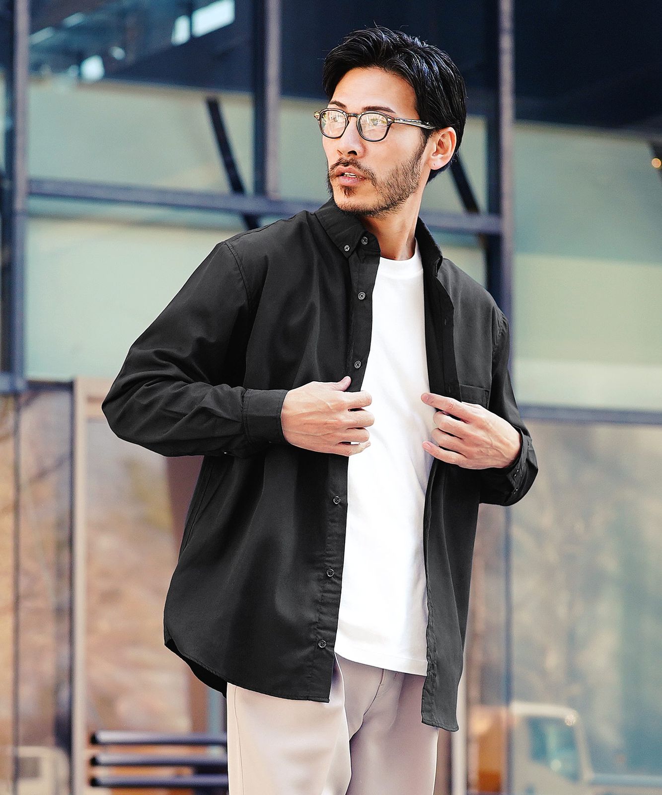 myi1025様 新品 未使用 TCブロードボタンダウンシャツ 217930 ブラック - メルカリ