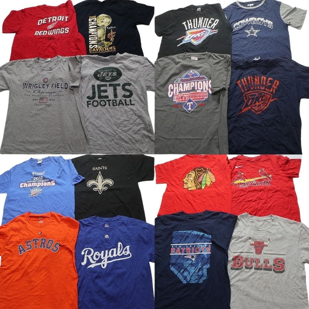 古着卸 プロチーム 半袖Tシャツ 16枚セット メンズ L ナイキ NBA キャバリアーズ ブルズ サンダー 古着 NA2534