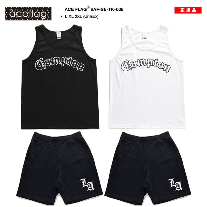 FLAG 上下セット ブランド ノースリーブ Tシャツ タンクトップ ハーフ