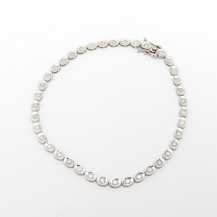 ダイヤモンド テニスブレス 18cm D1.00ct K10 WG ホワイト