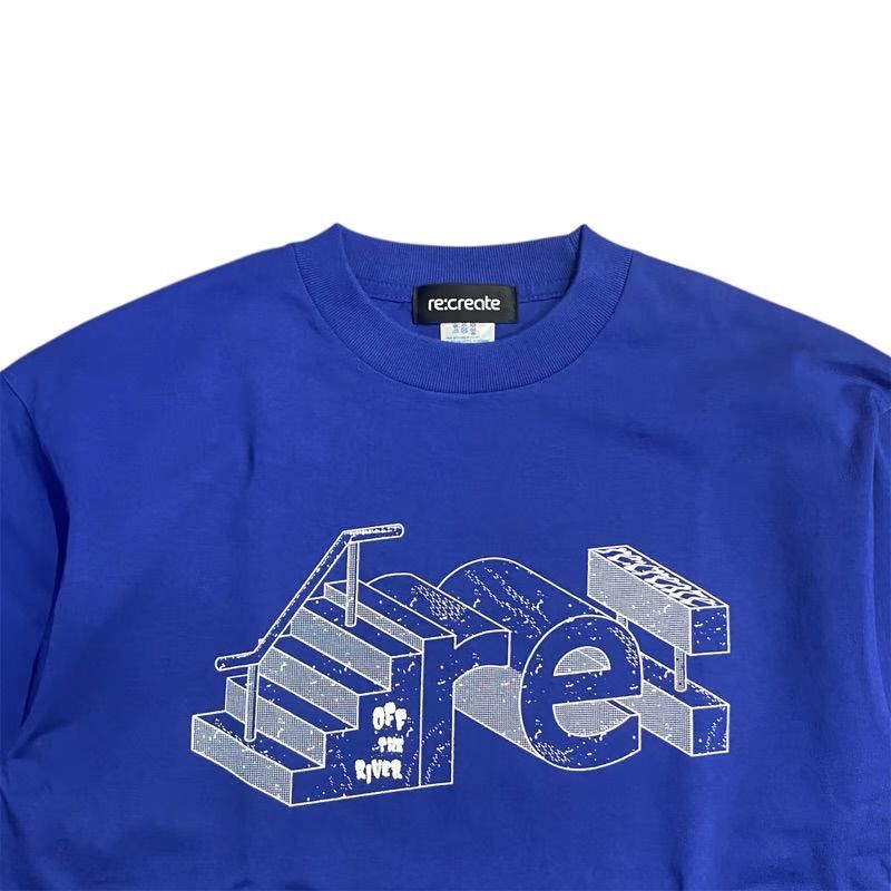 新品・未使用】re:create S/S T-SHIRTS (respot) M.BLUE リ
