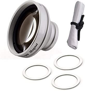 0.45倍広角レンズ HD クローム仕上げ マクロ 修正スタイル マグネットタイプ Samsung HMX-U10用