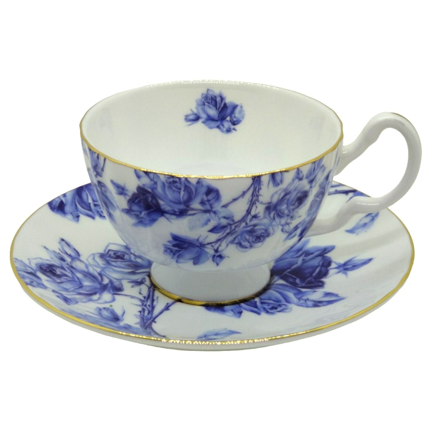 新品】Aynsley（エインズレイ）エリザベスローズ ブルー ティーカップ