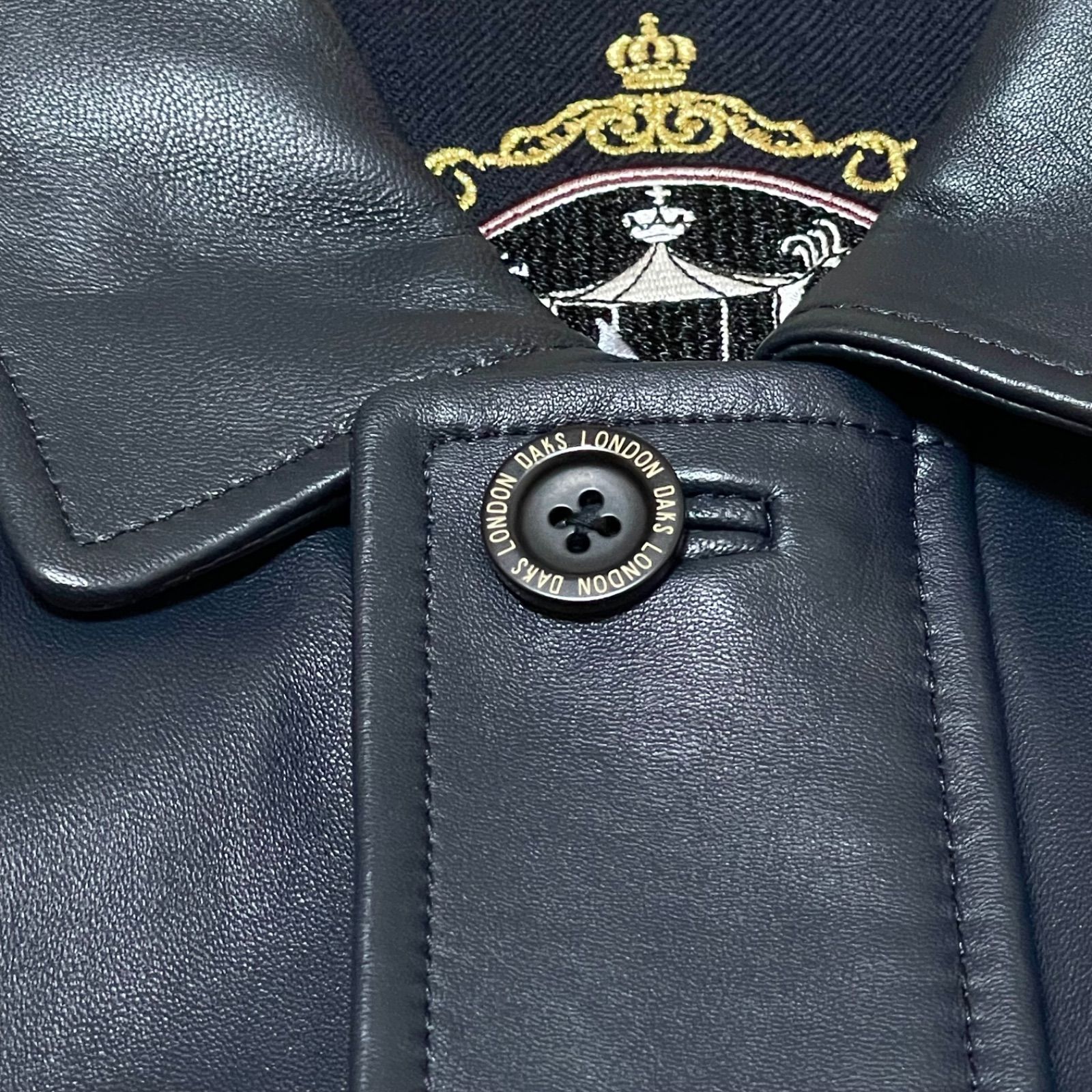 ○美品○DAKS・ダックス○エリザベス女王即位記念○ラムレザー