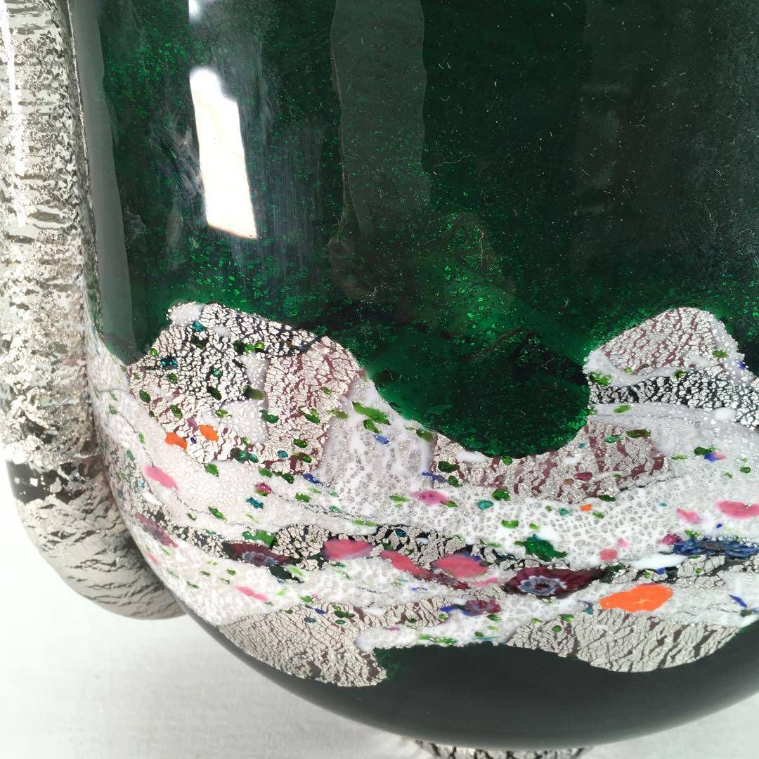 希少品!! 黒木国昭 グラスアート宮崎 綾工房 ガラス工芸 花瓶
