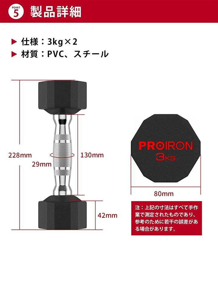 PROIRON 鋼 ダンベル だんべる(#5 / 1x12KG) - メルカリ
