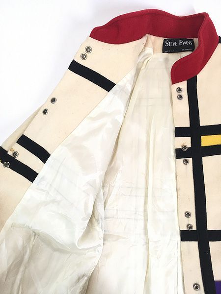 レディース 古着 80s USA製 STEVE EVANS カラフル ブロック