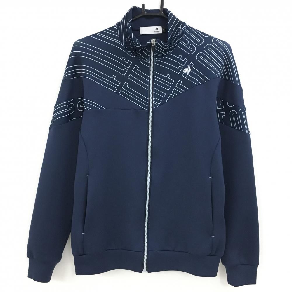 ルコックスポルティフ ゴルフ ジャケット【ネイビー/LL】美品！ le coq sportif ルコック ジャケットブルゾン ネイビー×白 胸元