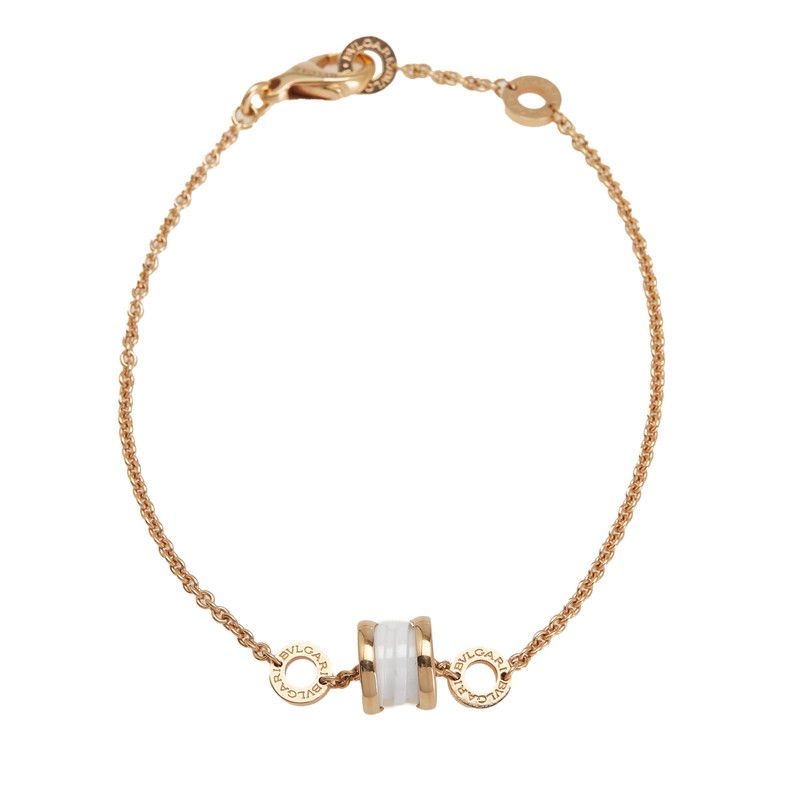 ブルガリ ビーゼロワン エレメント チェーン ホワイト K18YG イエローゴールド セラミック レディース BVLGARI 1-0234209