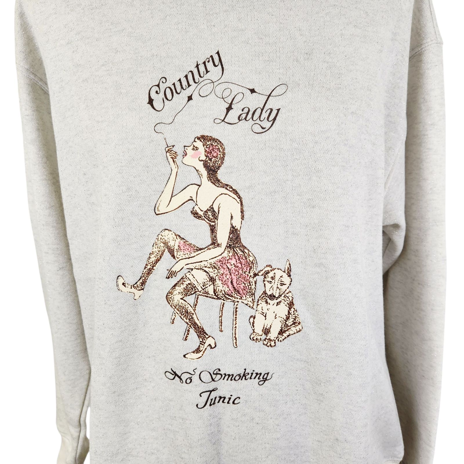 鴨居羊子トレーナー ♥ TUNIC 秋冬物 長袖トレーナー カントリーレディ ラメ裏毛 06647 グレー色 日本製