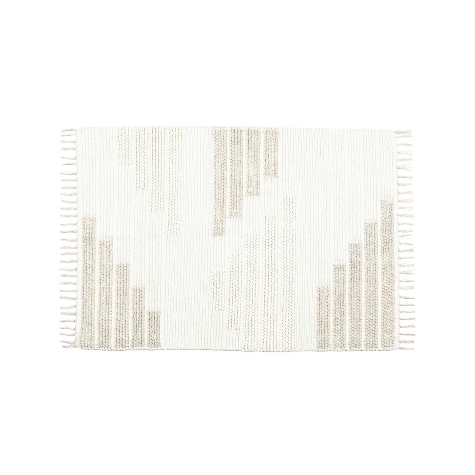 ライトベージュ_Small Francfranc フランフラン コットンループ ラグ S ライトベージュ