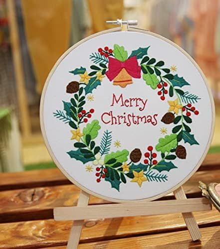 クリスマス 刺繍キット 3種類 20cm 北欧 サンタクロース