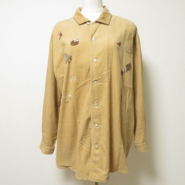 COTTON HOUSE Aya 細コーデュロイ 刺繍 ブラウス anc コットンハウスアヤ Cotton House Aya シャツ ブラウス ジャケット