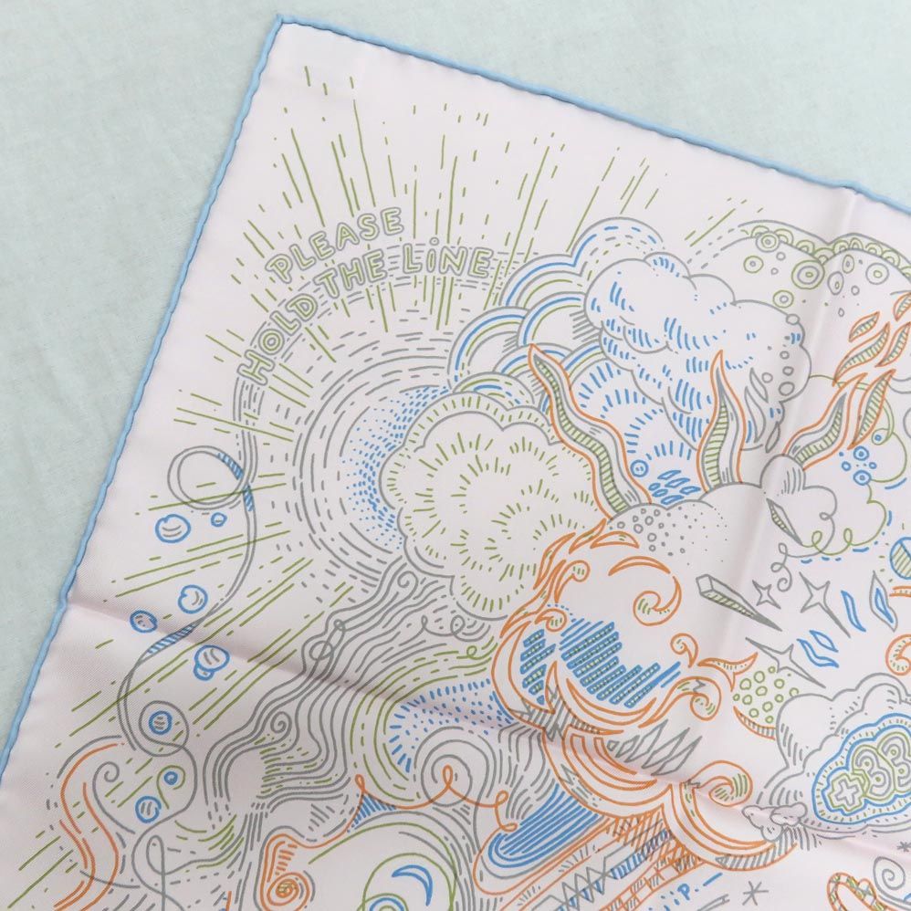 エルメス カレ90 PLEASE HOLD THE LINE プリーズ ホールド ザ ライン