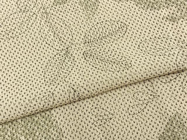 平和屋着物▽本塩沢 訪問着 単衣 手描き 萩文 正絹 逸品 AAAZ9065fy