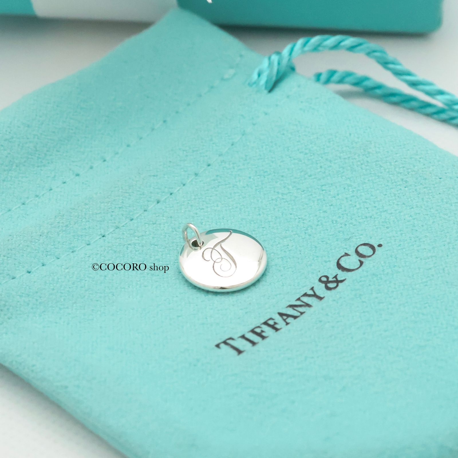 ティファニー TIFFANY-Co. ノーツ レター アルファベット イニシャル T ディスク チャーム AG925