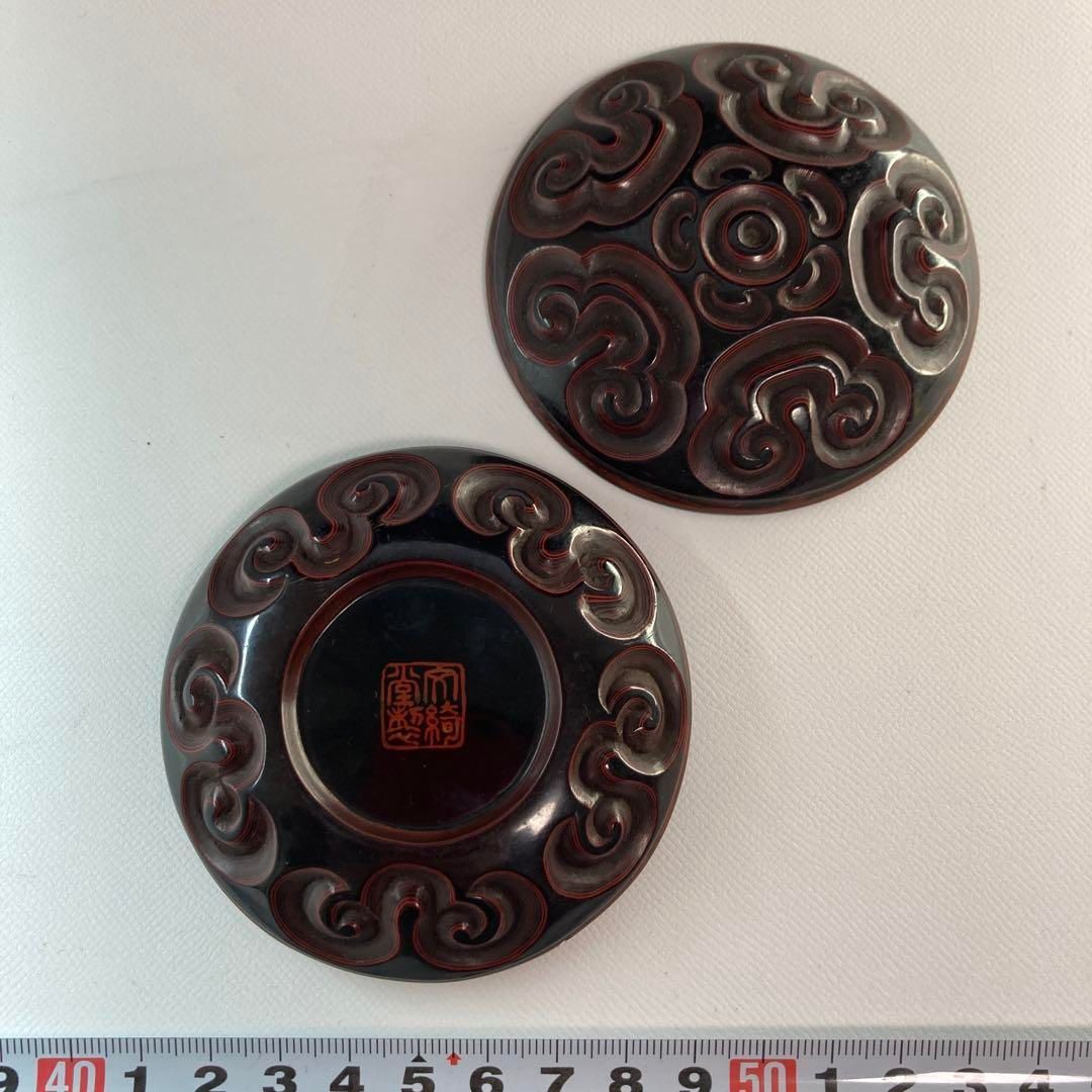 本堆朱　倶利香合　直径8㎝、74g 本Y5-0519☆トエウ m27463673730_1.jpg?1684461601