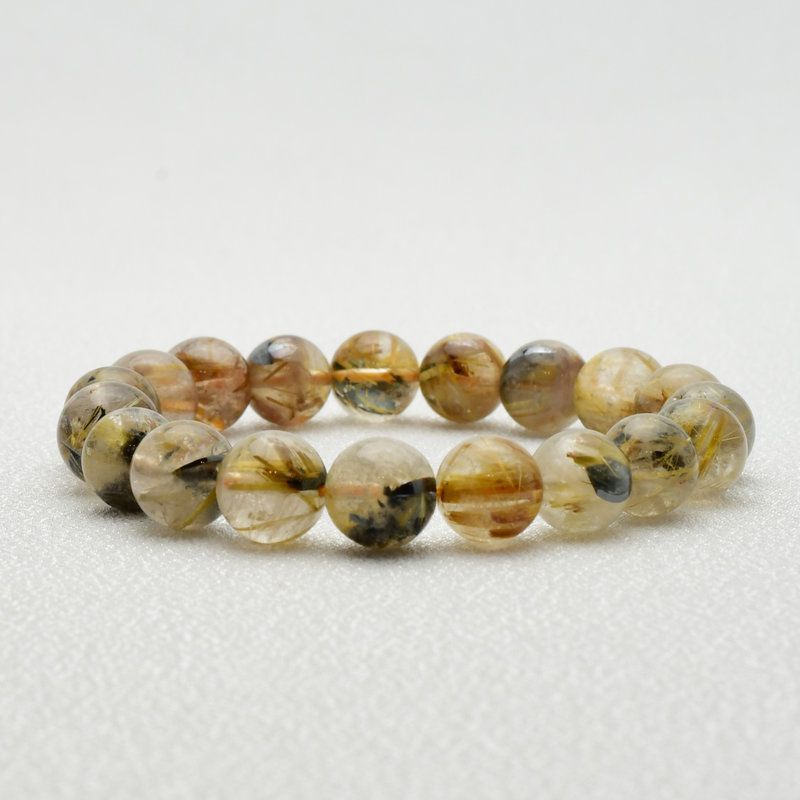 金運 仕事運アップ 煌めく針が美しいルチルクォーツブレスレット 10-11mm 太陽放射ルチルクォーツ GHB65 金運 仕事運 集中力向上 開運 金針 高品質 プレゼント 贈り物 天然石 31ｇ 浄化発送 ギフト 京海堂 天然石の卸 京の蔵