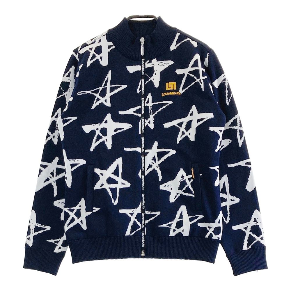 サイズ M LOUD MOUTH ラウドマウス 長袖ジップジャケット シューティングスター柄 ネイビー系 240101533977 ゴルフウェア レディース ストスト