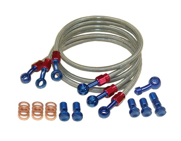 RGV-ガンマ250SP・メッシュブレーキホース青・前後［SZ322］