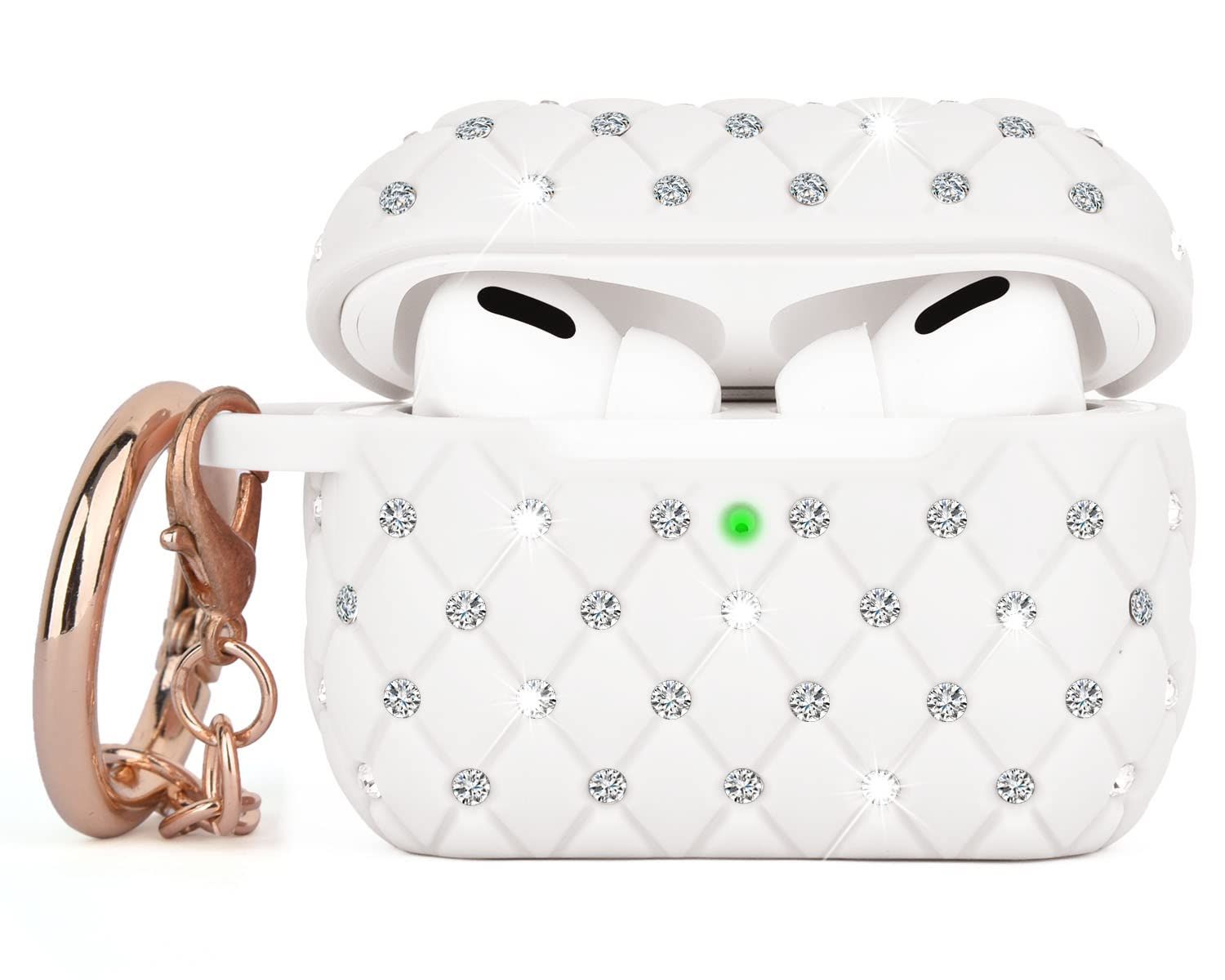 オーディオ機器 CAGOS Airpods Proケース、かわいいキラキラクリスタル