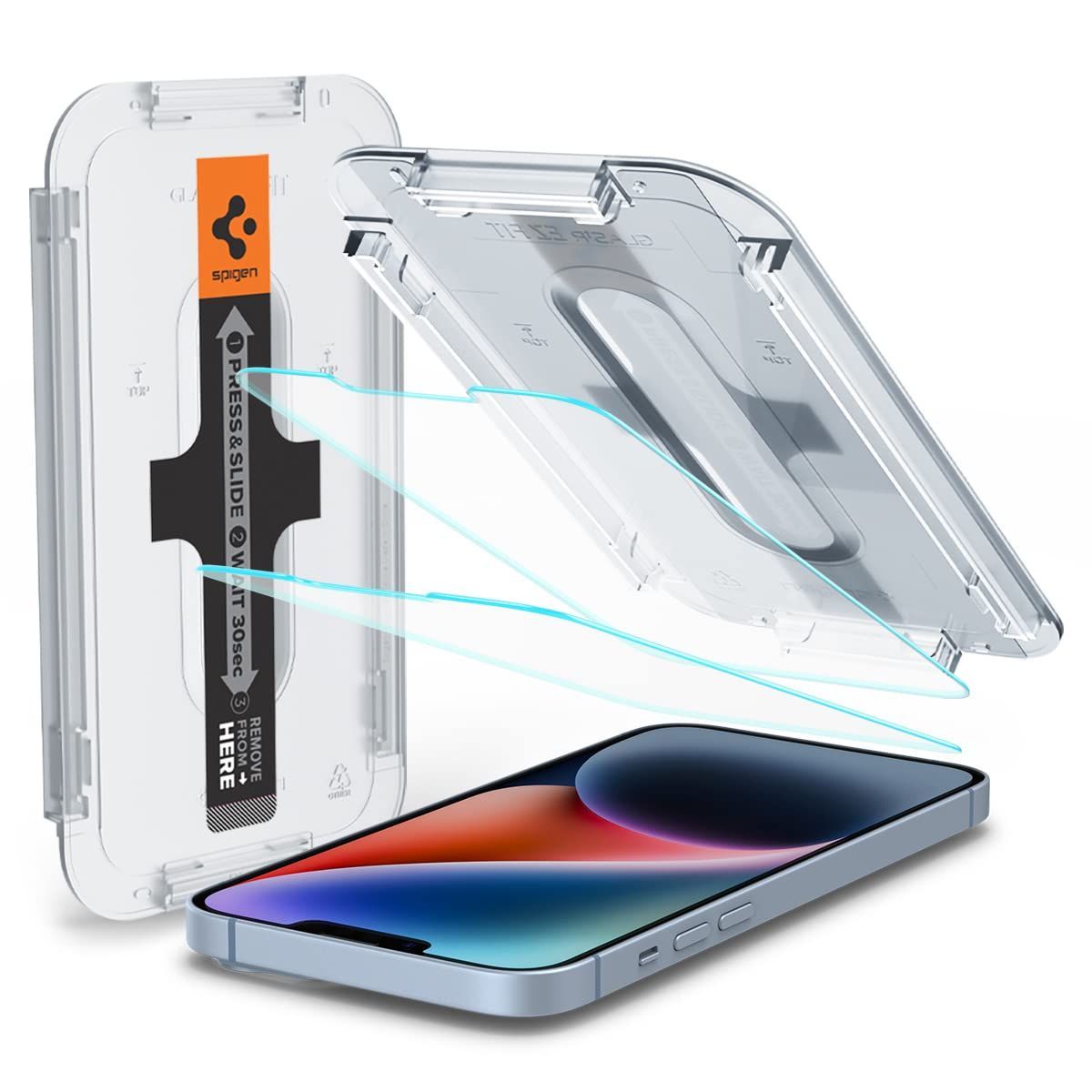 ガラスフィルム Fit iPhone 14 Plus、iPhone 13 Pro EZ Max 用 貼り付けキット付き iPhone14Plus 、iPhone13Pro Spigen Max 対応 保護 フィルム 2枚入