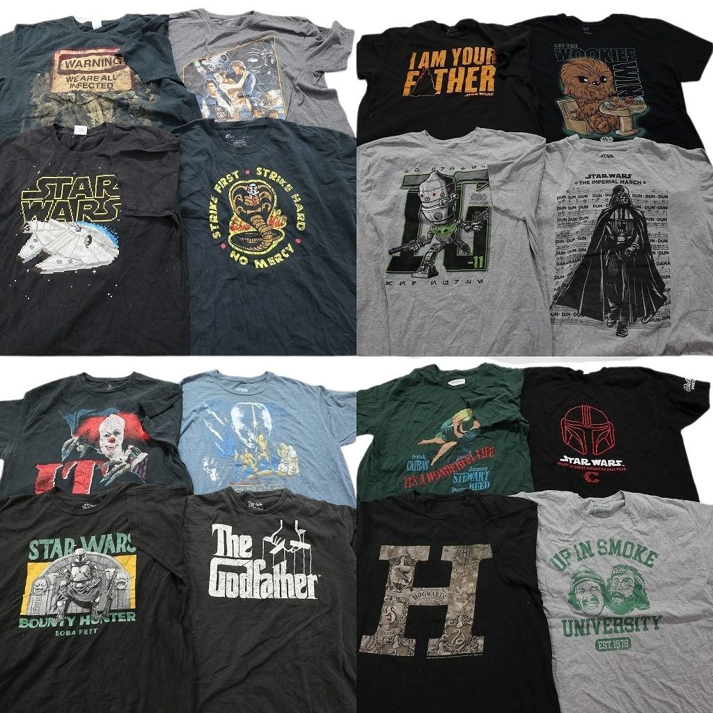 古着卸 映画 ドラマ 半袖Tシャツ 16枚セット メンズ XL スターウォーズ ベスト キッド ハリーポッター 古着 NA1534