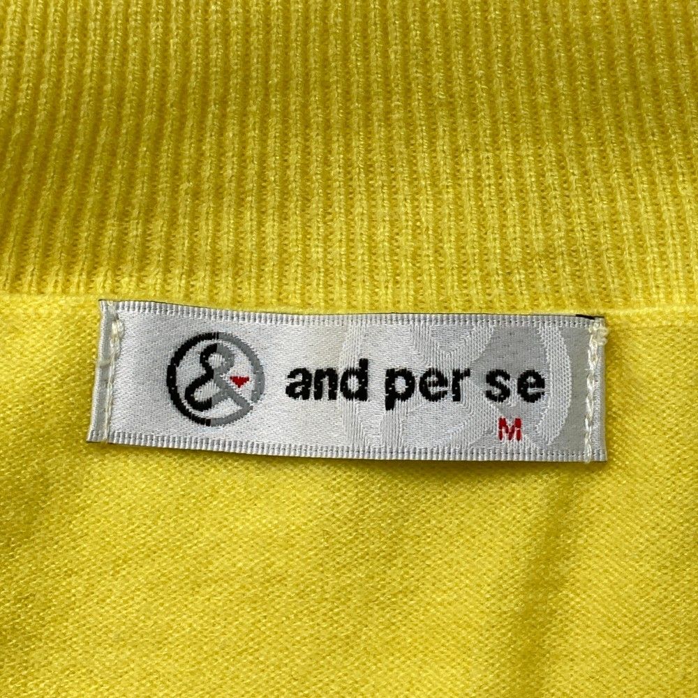 サイズ：M AND PER SE アンパスィ  タートルネック 長袖ニットセーター  イエロー系 [240101453620] ゴルフウェア レディース ストスト サイズ：M AND PER SE アンパスィ タートルネック 長袖ニット