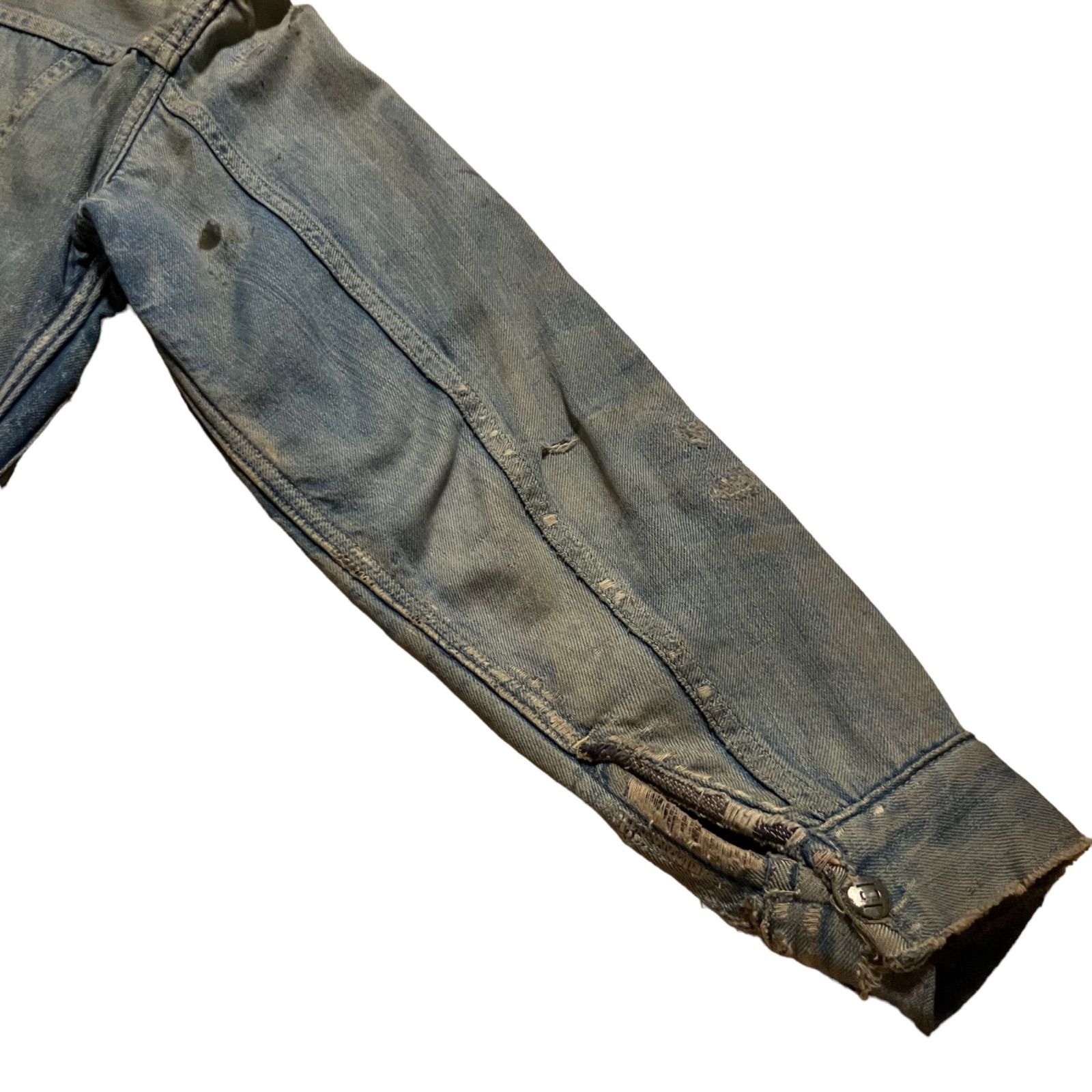 【Montgomery Ward Powr House】60s 101 Denim Zipup Jacket "Damage & Repair"