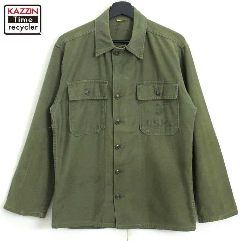 60s vintage U.S.MARINE CORPS 1st OG ユーティリティ ミリタリーシャツ メンズ 表記SMALLサイズ