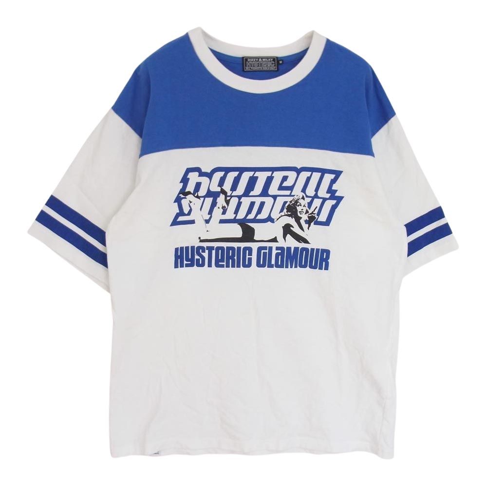 HYSTERIC GLAMOUR ヒステリックグラマー 02222CT11 LAY DAY WOMAN レイ デイ ウーマン オーバーサイズ Tシャツ ブルー系 M【中古】