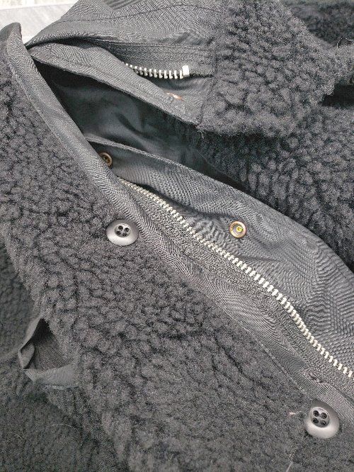 ジュンヤワタナベコムデギャルソンフェイクファー黒ヴィンテージマント