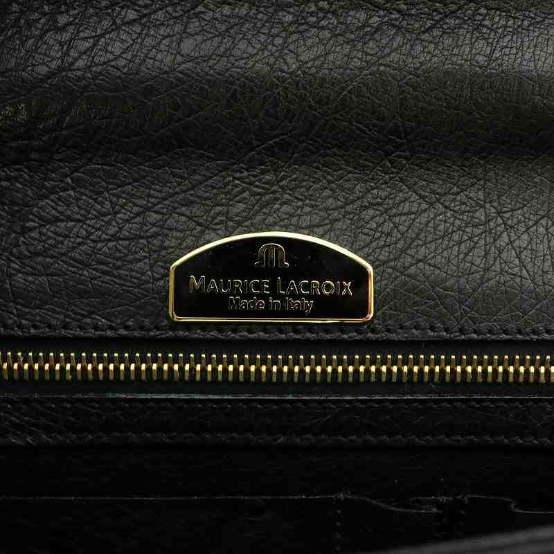 モーリスラクロア MAURICE LACROIX ビジネスバッグ ハンド ブリーフケース オーストリッチ レザー パスワードロック ロゴ ゴールド金具  黒 ブラック /XZ □GY17 - メルカリ