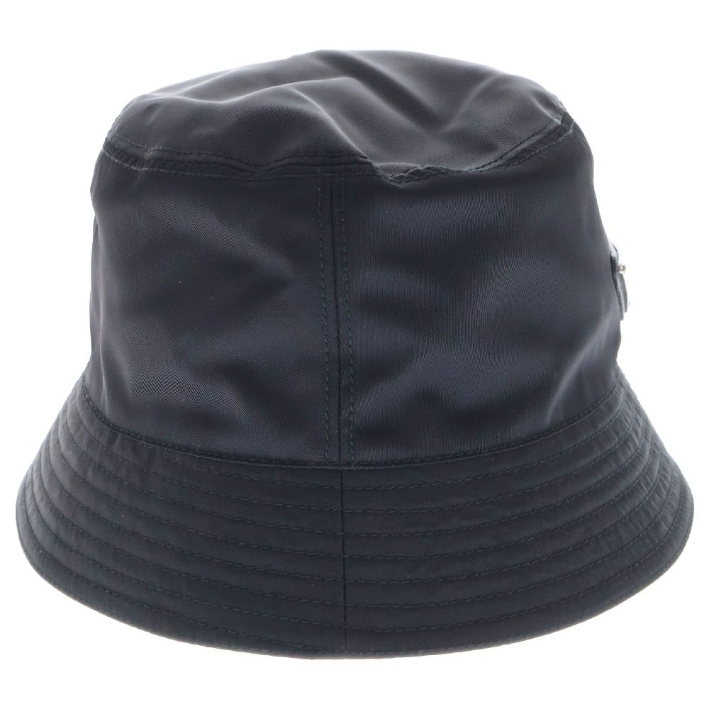 PRADA (プラダ) トライアングルロゴ ナイロン バケットハット ブラック