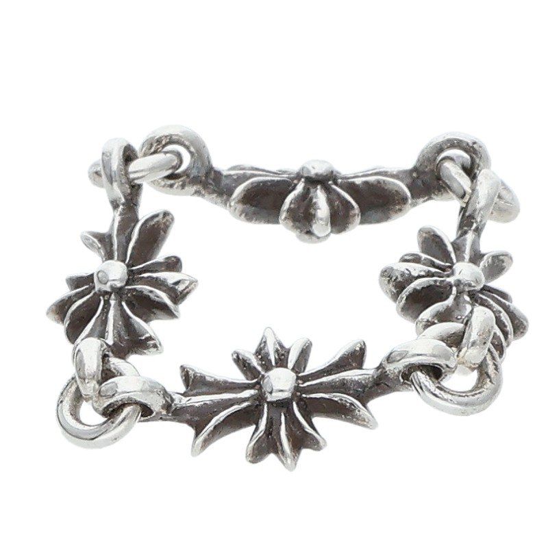クロムハーツ Chrome Hearts TNY E CH PLS SAP/タイニーECHプラス サイズ:11LINK PAVEサファイア/シルバーブレスレット 中古 OS06