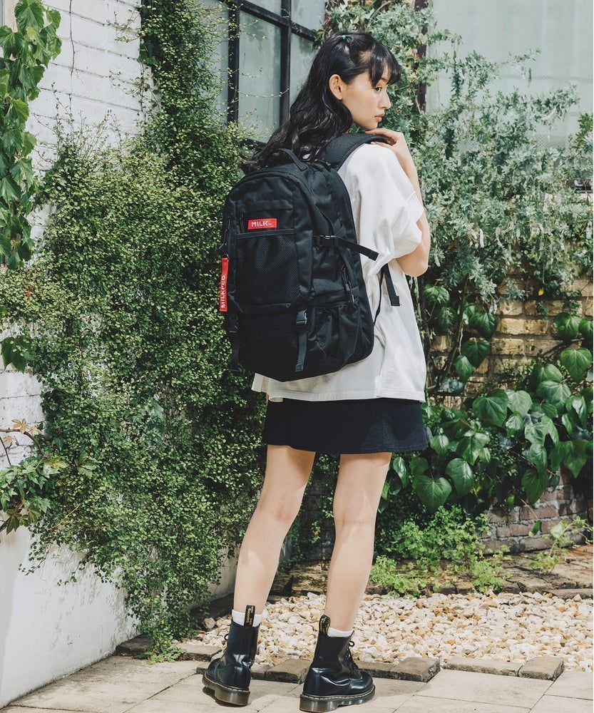 MILKFED LOGO LINED MESH packet backpack www.krzysztofbialy.com