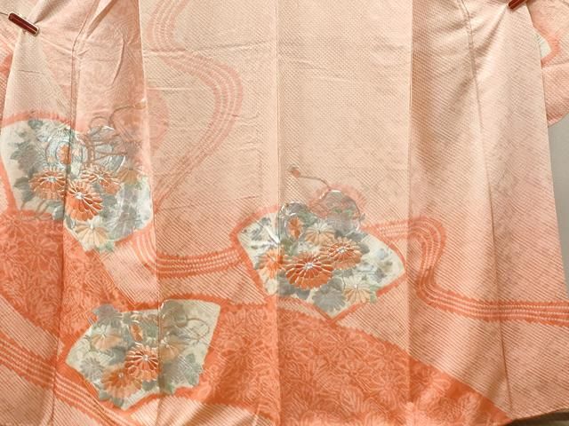 平和屋着物□豪華振袖 総刺繍 銀駒刺繍 絞り 地紙鼓菊花文 銀糸 正絹  