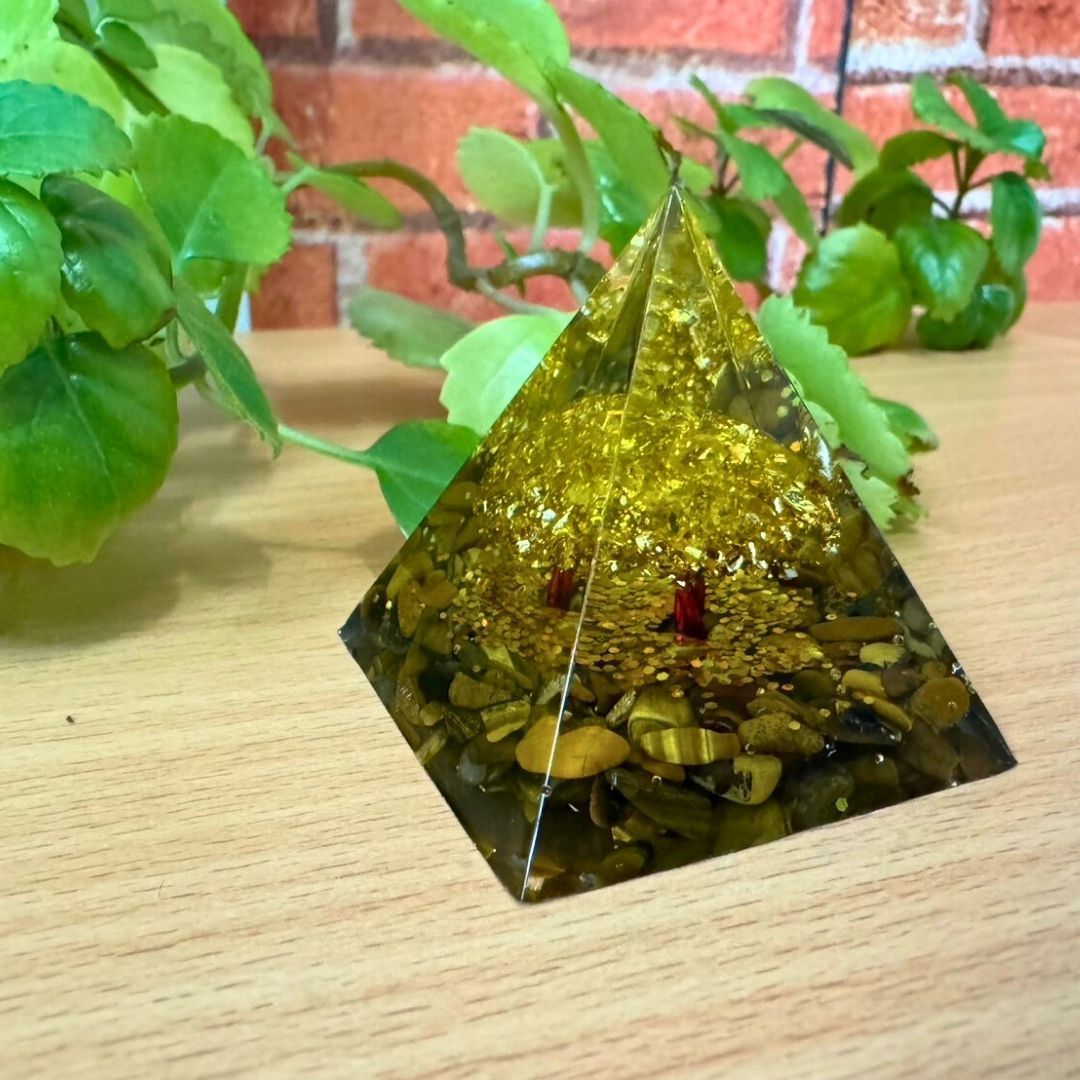 在庫限り】オルゴナイト 金樹運気 黄金木 置物 ゴールド ストーン