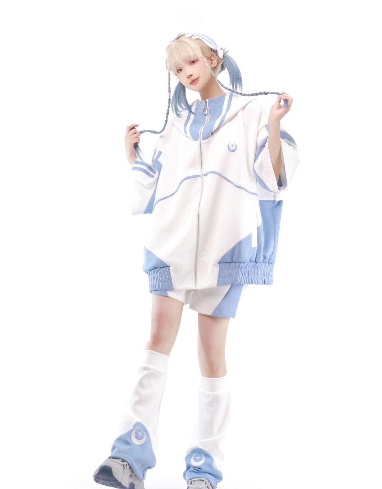 サブカル 半袖 パーカー ジャージ 大きめ ゆったり ユニセックス 黒