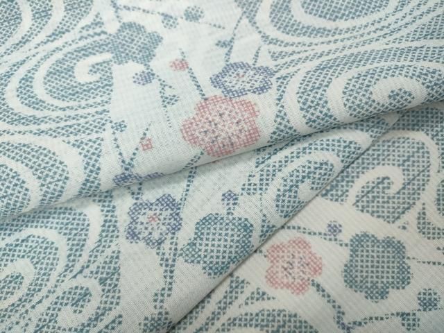 平和屋着物＊夏物 小紋 絽 舞蝶文 洗える着物 CAAW3080ut