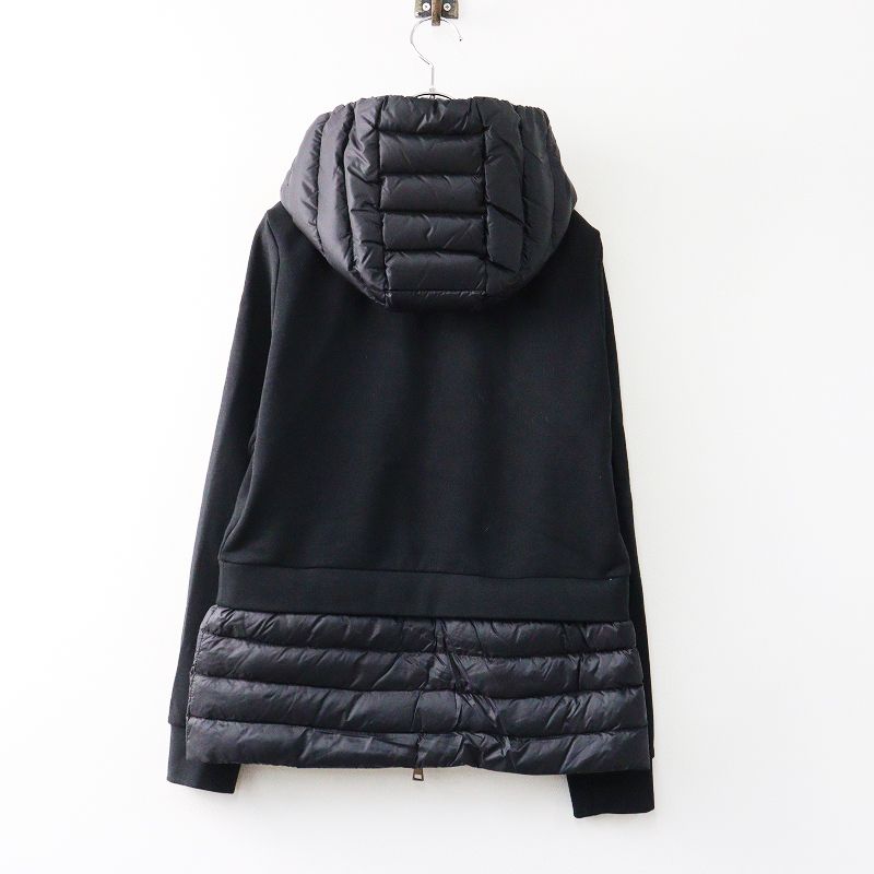 モンクレール MONCLER MAGLIA CARDIGAN スウェット切替ダウンジャケット S｜ブラック 羽織り アウター 前開き 長袖 2400014575644