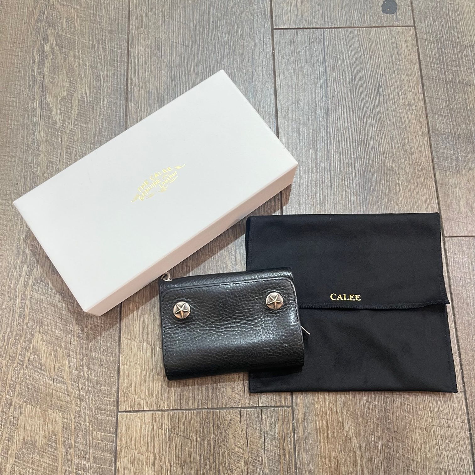 CALEE キャリー シルバー スター コンチョ レザー ハーフ ウォレット 3 