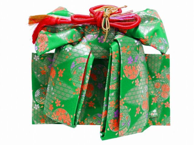  七五三 七歳用 結び帯 大寸 箱せこセット 緑-403 マリ 帯 兵児帯 着物 浴衣 和小物