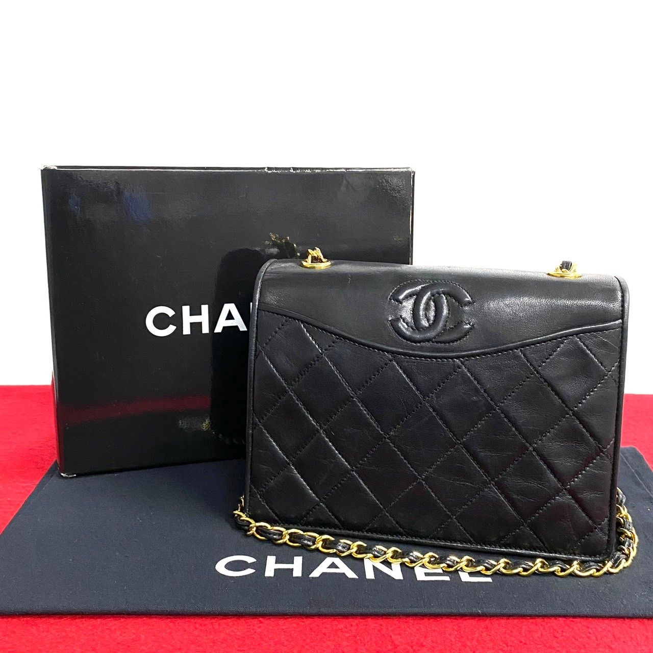 極 美品 シール有 1番台 CHANEL シャネル マトラッセ ココマーク ラムスキン 20cm チェーン ミニ ショルダーバッグ ブラック  36772 - メルカリ